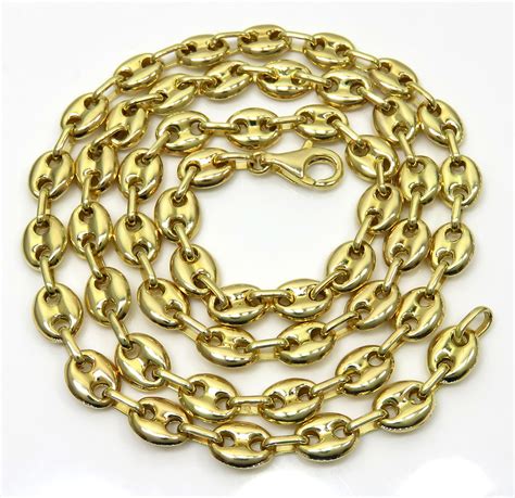 real 10 karat gold puffed gucci chain|Gucci chains for men.